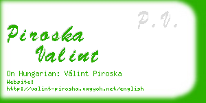 piroska valint business card